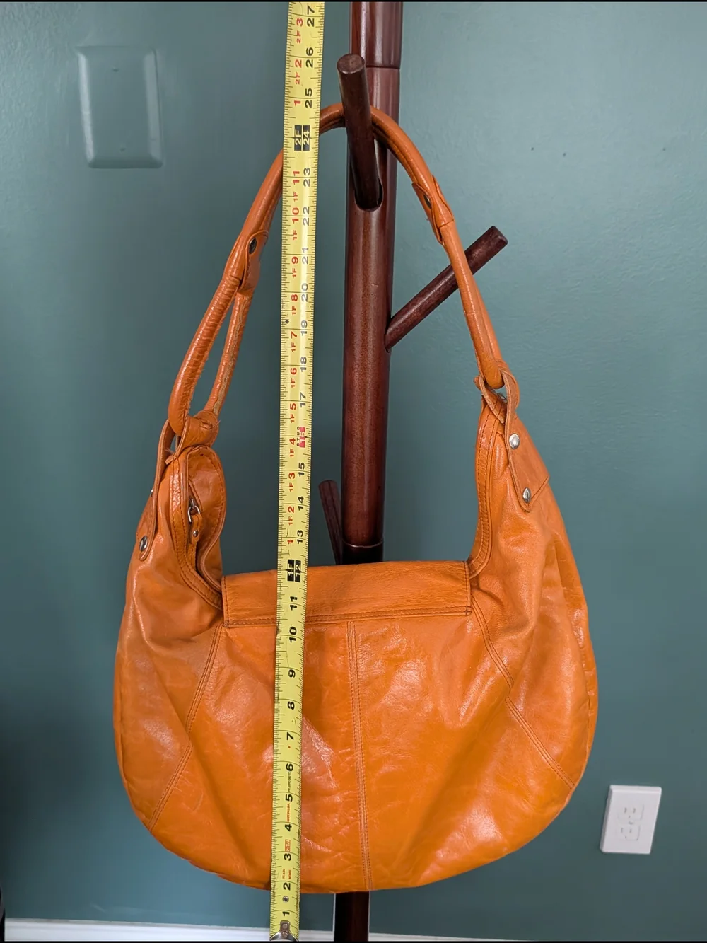latico Leather Hobo Shoulder Bag in Cognac Orange